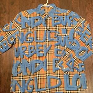 Men’s Burberry Check Stretch Cotton Poplin Long- Sleeve Shirt